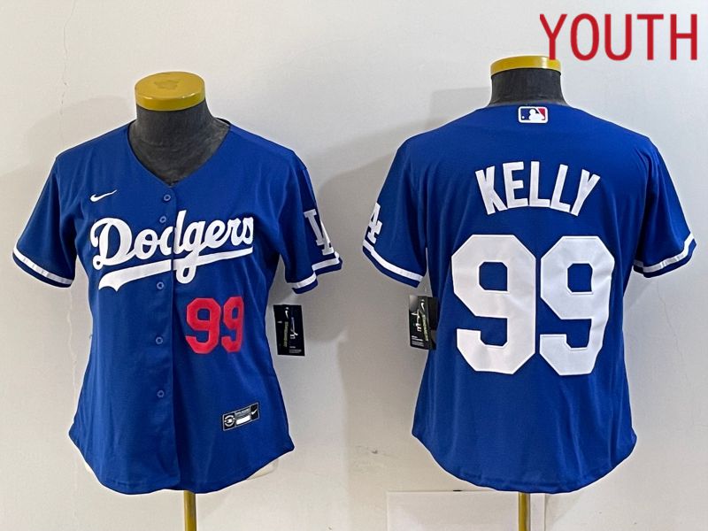 Youth Los Angeles Dodgers 99 Kelly Blue 2024 Nike Game MLB Jersey style 2